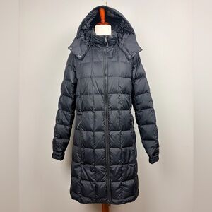 Eddie Bauer Women's 80/20 Down Black Puffer Parka Coat SZ MT